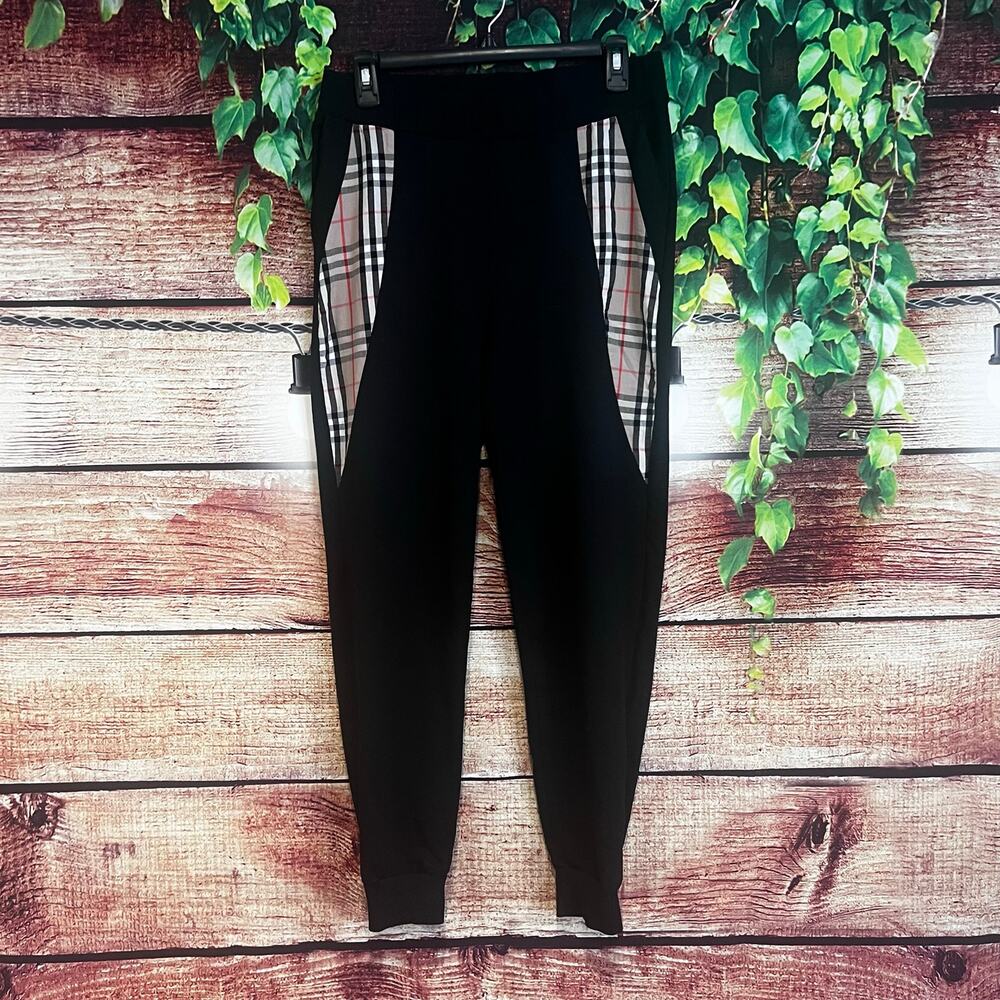 Top Secret Nova Check Joggers Womens Small Medium Black Pants Leggings Sweats